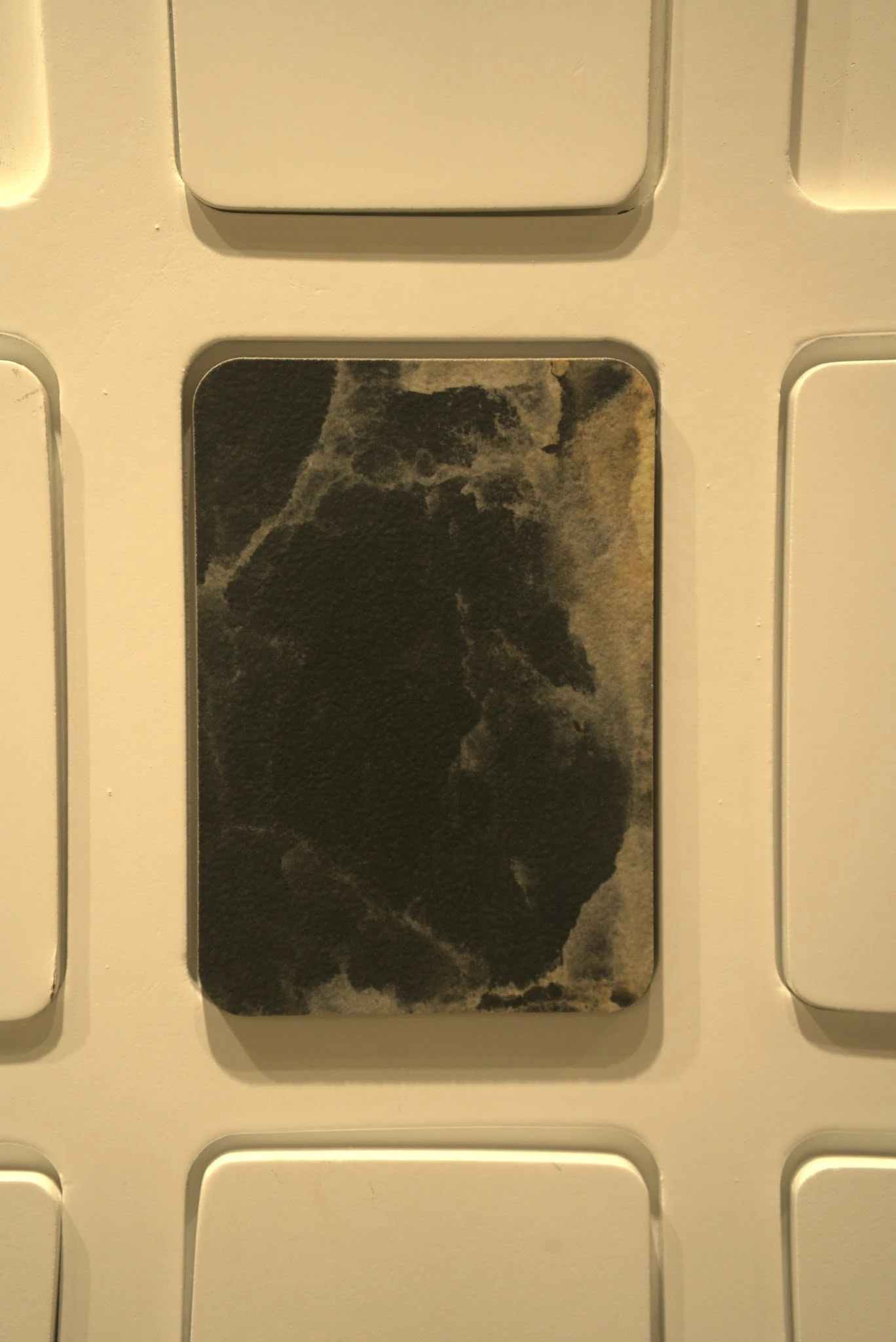 Macro view of a polished slab with light sweeping across the surface