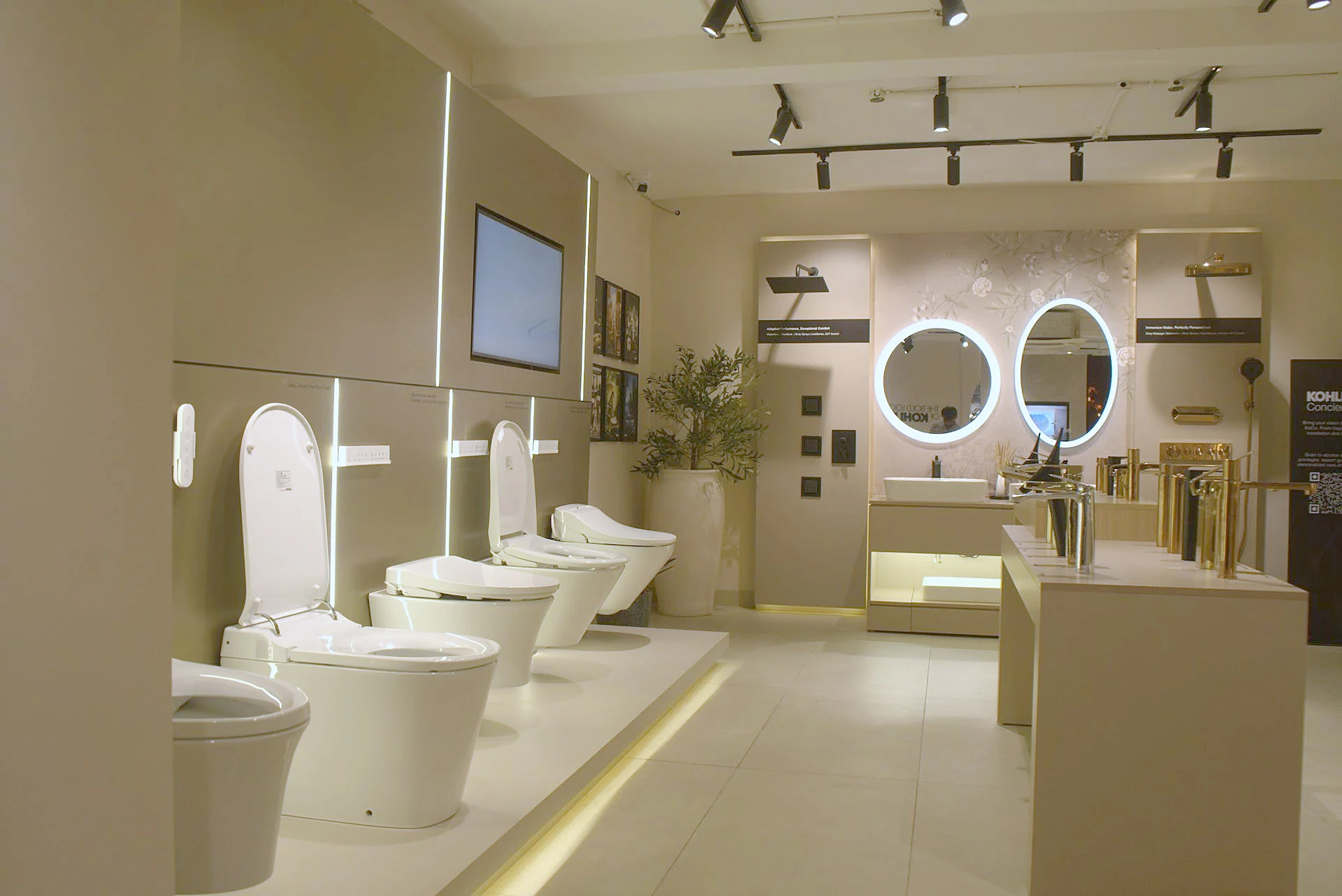 Bathroom display in a showroom